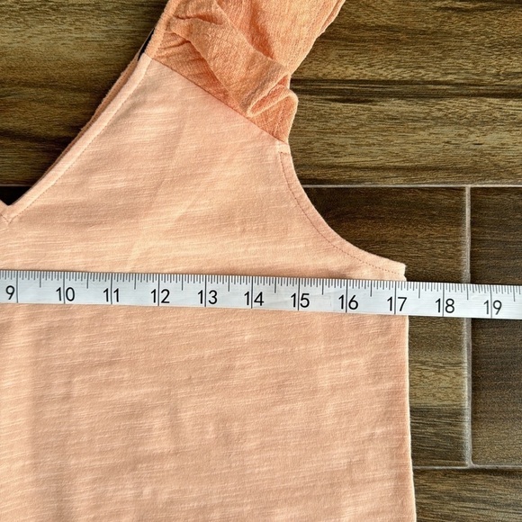 NWOT Doe & Rae Peach Ruffle Tank, S - Picture 4 of 8